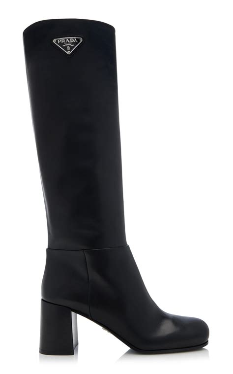 stivale donna prada|Stivali Leather Knee Boots By Prada .